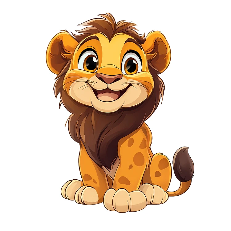 استیکر پارچه و لباس پاد آفرین مدل کارتونی کیوت فانتزی طرح شیر کد S3656