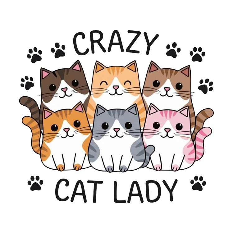 استیکر پارچه و لباس مدل گربه کیوت کد 503