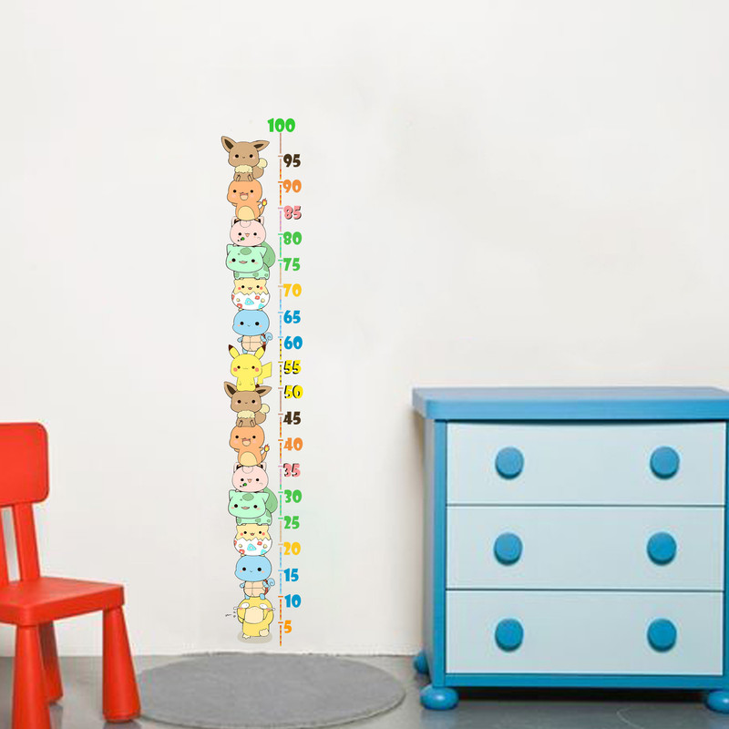 استیکر دیواری کودک مدل اندازه گیری قد طرح پوکومون