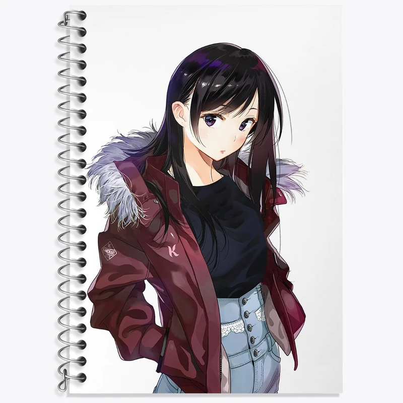 دفتر زبان 50 برگ خندالو مدل دو خط طرح چیزورو انیمه کانوجو اوکاری کد 34811