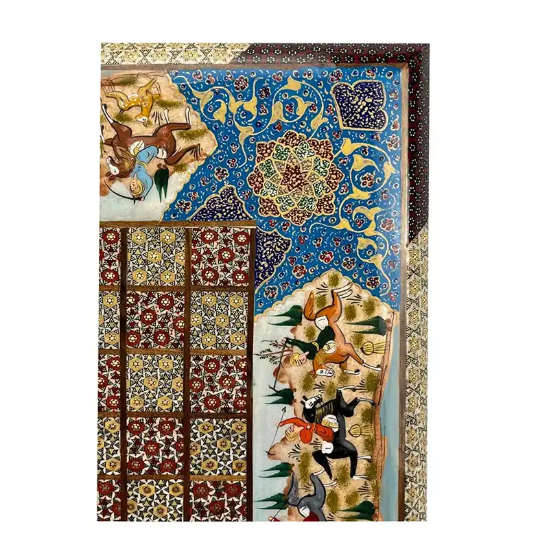 صفحه شطرنج خاتم کاری مدل چوگان کد 1001