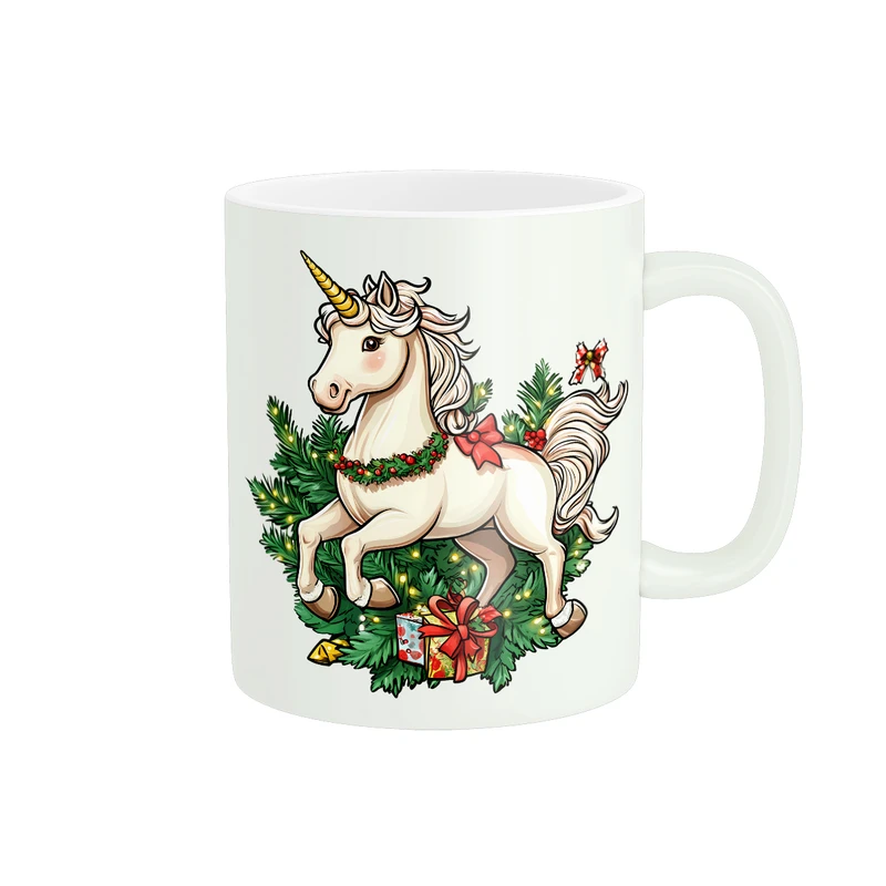 ماگ پادآفرین مدل کریسمس طرح یونیکورن تک شاخ کد PM883