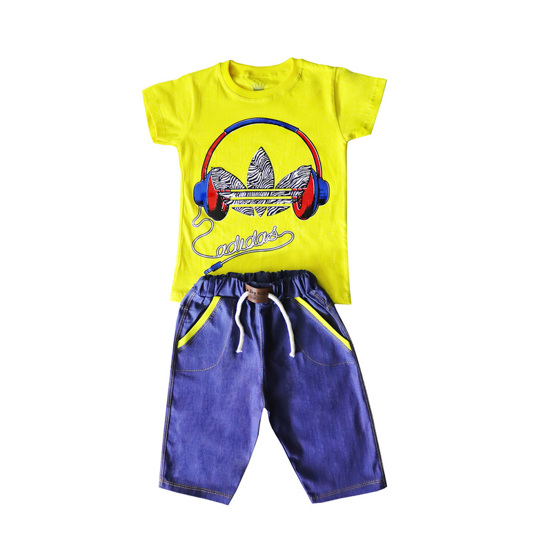 ست تی شرت و شلوارک پسرانه مدل sk-671