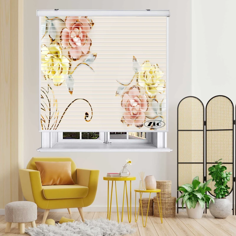 پرده زبرا زیو مدل سیلوئت 3D1492 سایز 150x150 سانتی متر