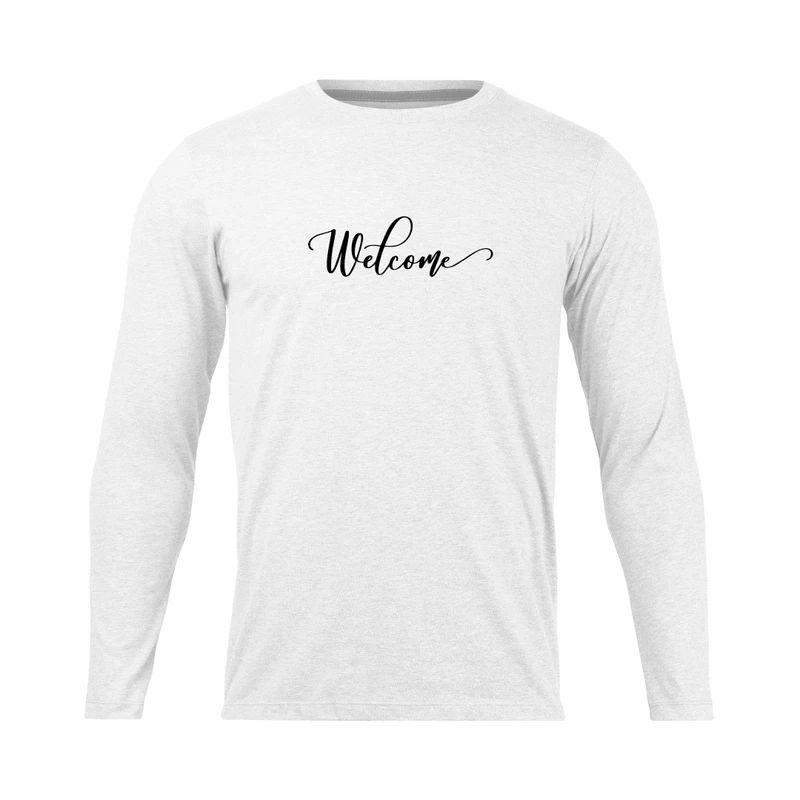 تی شرت آستین بلند مردانه مدل  welcome_N1_0452 رنگ سفید