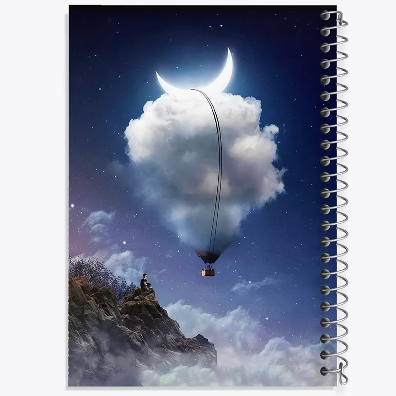 دفتر مشق 50 برگ خندالو طرح بالن ابری کد F6437