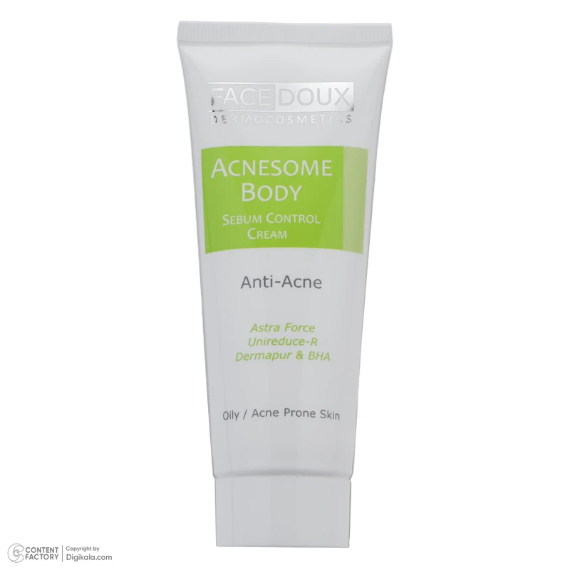 عکس شماره 2 : کرم ضد جوش بدن فیس دوکس سری acnesome مدل astra force مناسب پوست های چرب حجم 75 میلی لیتر