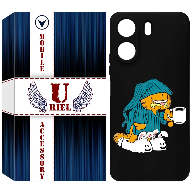 کاور یوریل مدل KSH کد 72 طرح گارفیلد مناسب برای گوشی موبایل شیائومی Redmi 13C 4G / Poco C65