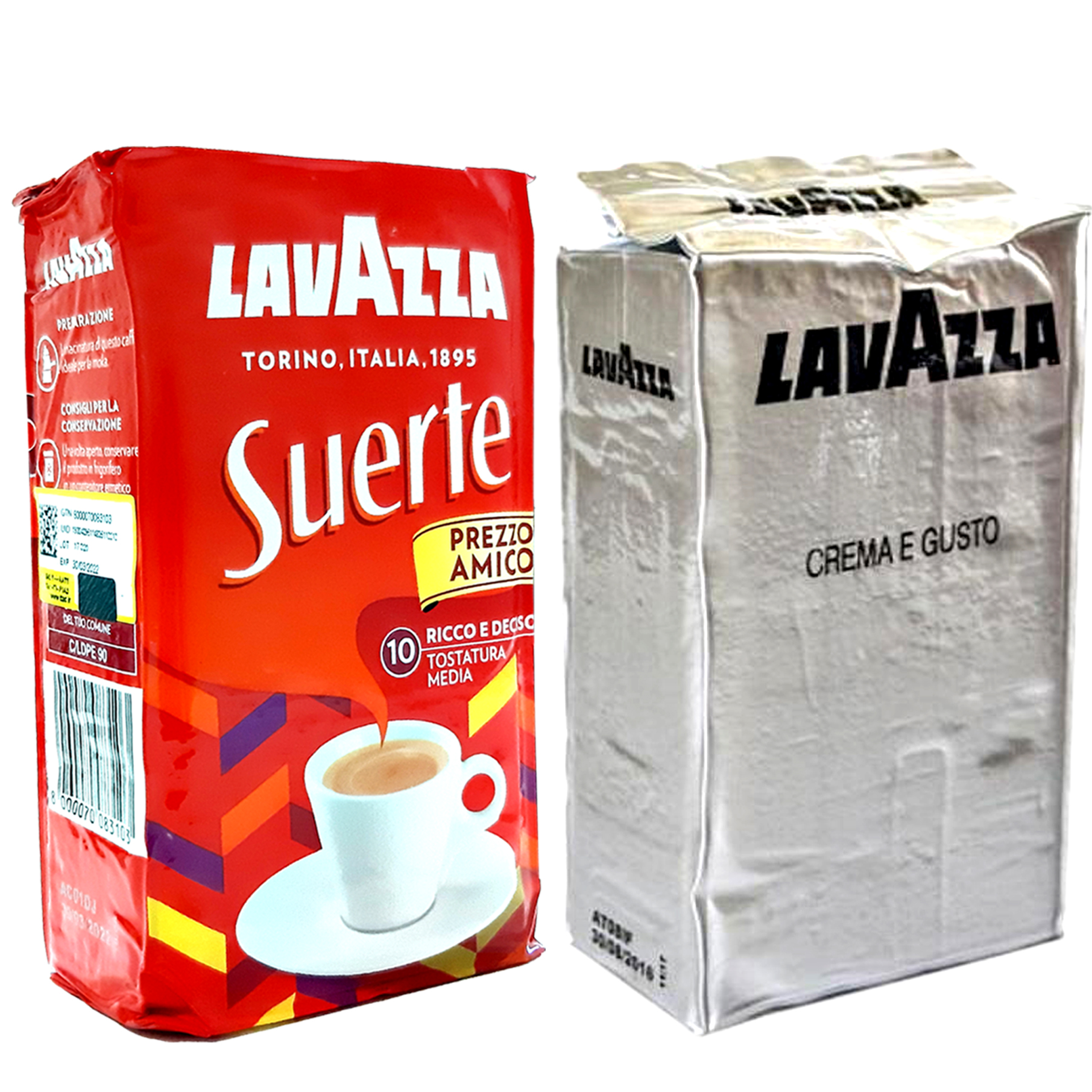 قهوه Suerte و  Crema e Gusto Classico لاواتزا مجموعه دو عددی