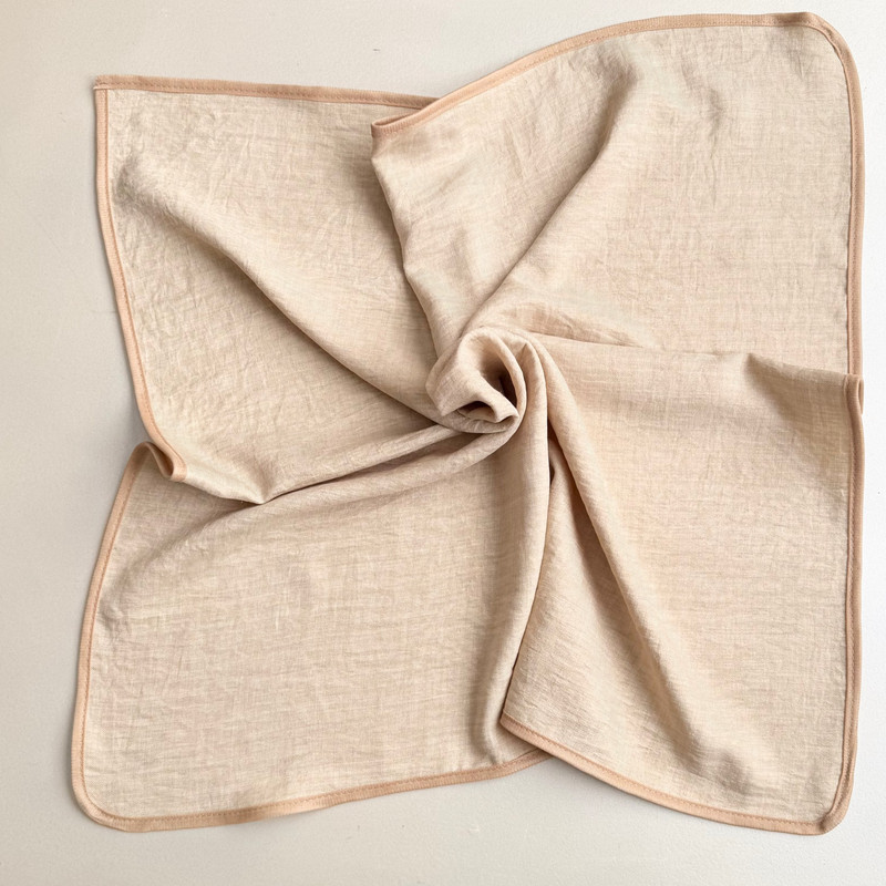 روسری زنانه مدل ساده نخی لینن دور نوار دوزی