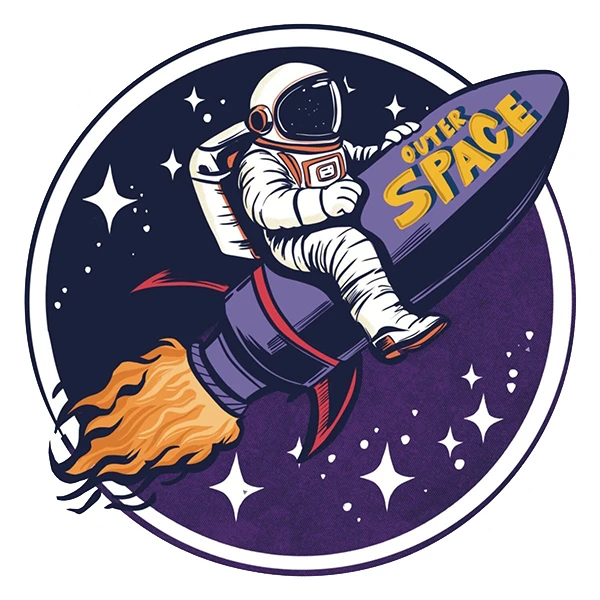 استیکر پارچه و لباس پاد آفرین طرح فضانورد کد 4800