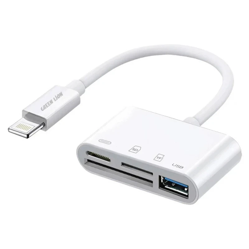 مبدل لایتنینگ به USB/SD/TF گرین لاین مدل 4in1 OTG Adapter