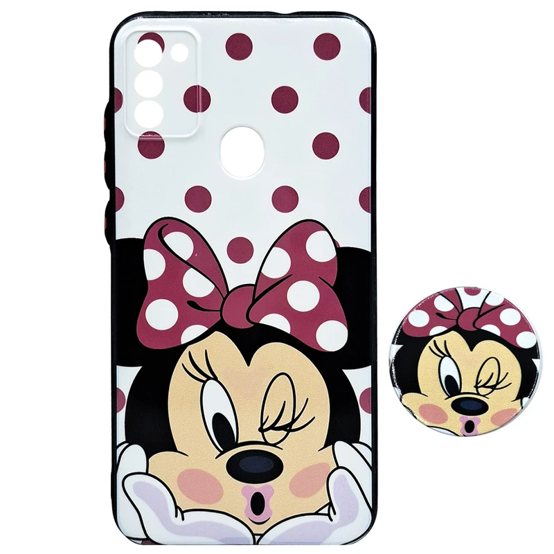 کاور مدل MINIKHALKHALI مناسب برای گوشی موبایل سامسونگ Galaxy A11 به همراه پاپ سوکت