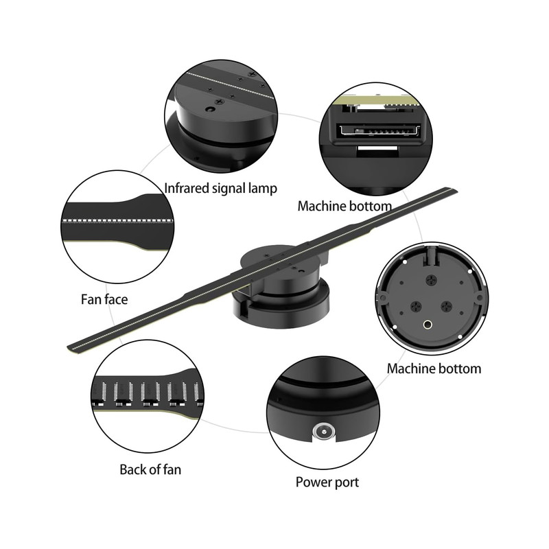 دستگاه LED هولوگرافی مدل هولوگرام فن سه بعدی p42