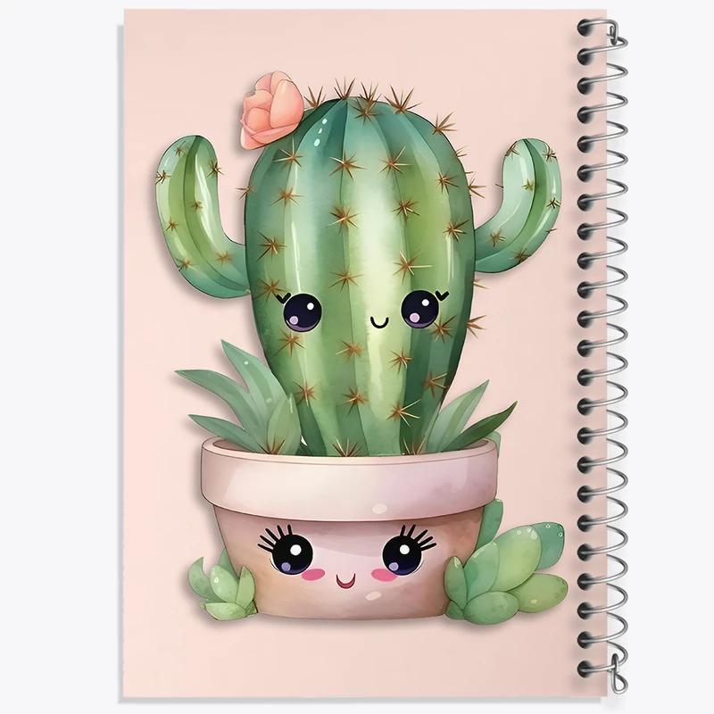 دفتر مشق 100 برگ خندالو طرح کاکتوس بامزه کد N5893