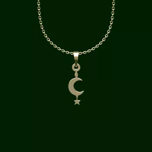 گردنبند طلا 18 عیار زنانه مدوپد مدل ماه و ستاره کد QQ2-1-1288