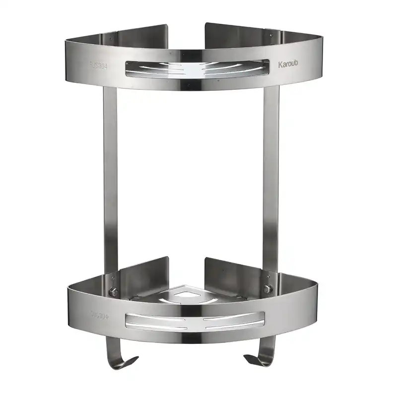 قفسه حمام مدل کاروب دو طبقه استیل کد 2032