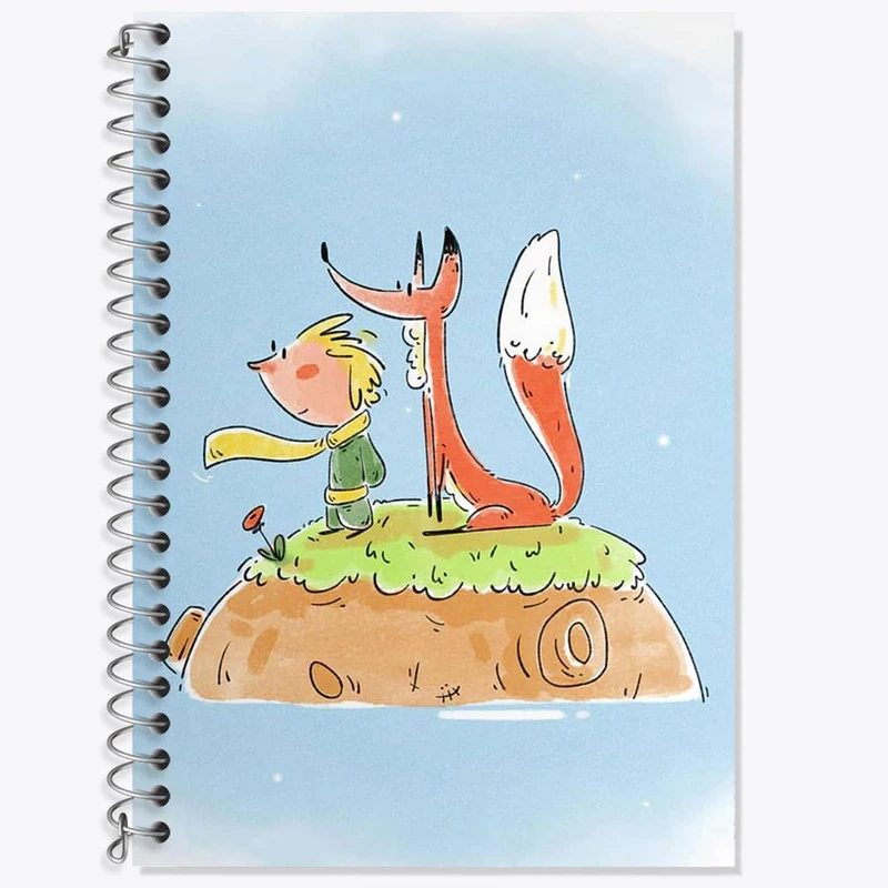 دفتر زبان 50 برگ خندالو مدل سه خط طرح شازده کوچولو کد 25771