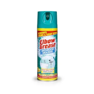 اسپری فوم تمیزکننده حمام و دستشویی البوگریز مدل bathroom mousse removes grime& soap scum حجم 400 میلی لیتر