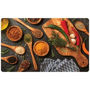 پادری مدل سه لایه رویه مخمل طرح آشپزخانه کد 1626 سایز 75x45 سانتی متر