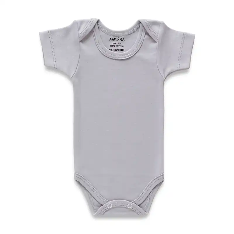 بادی آستین کوتاه نوزادی پسرانه آمورا مدل plain مجموعه 3 عددی