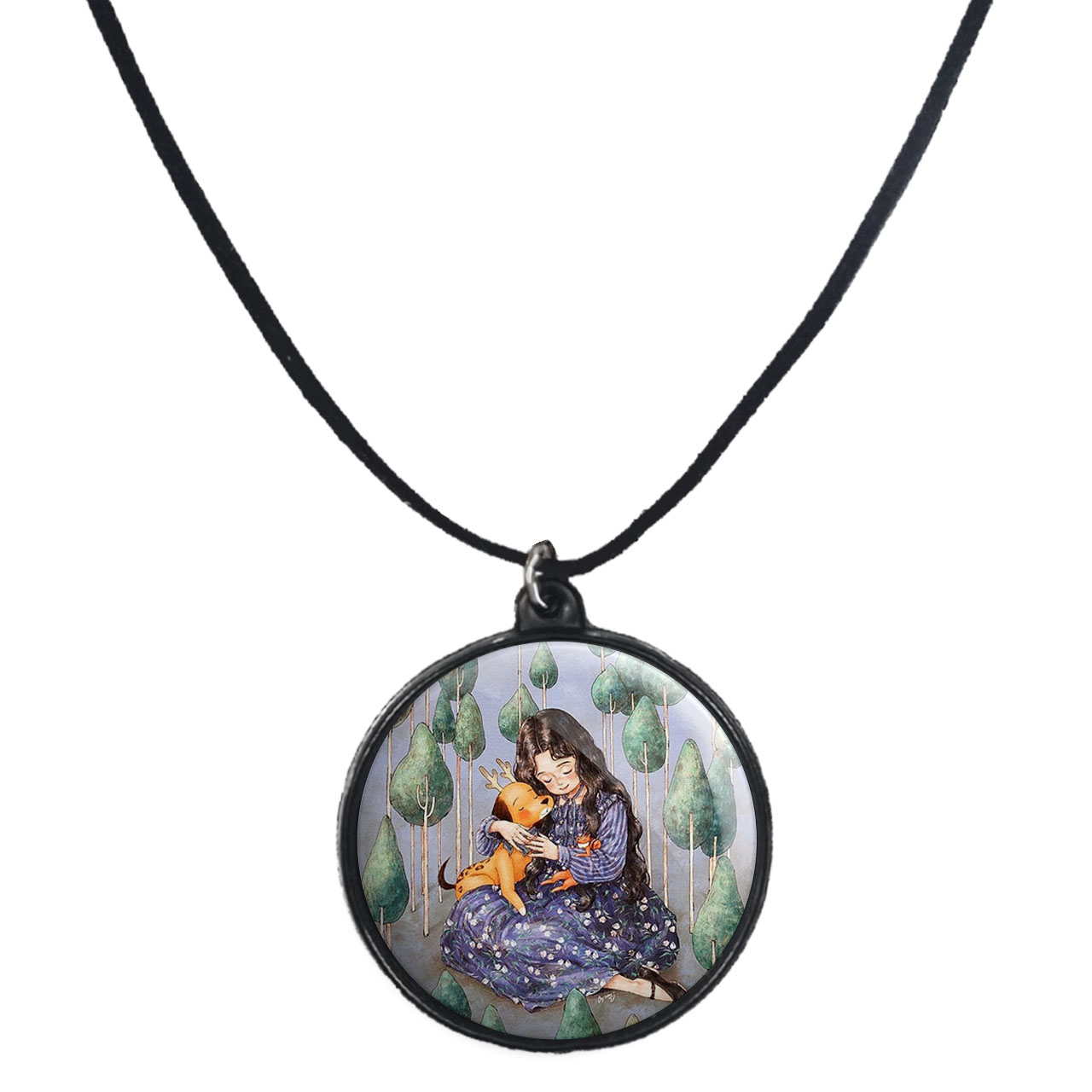 گردنبند پرمانه طرح دخترونه کد pmb.23386 مدل دو طرفه