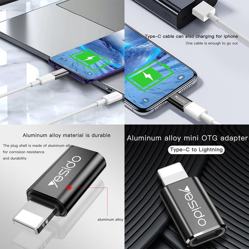 مبدل USB-C به لایتنینگ یسیدو مدل GS03
