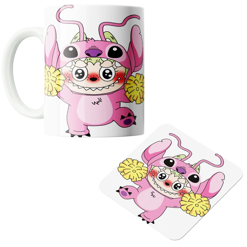 ماگ پاد آفرین مدل لبوبو کد z183 به همراه زیر لیوانی