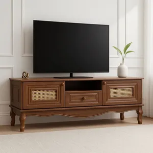 میز تلویزیون مدل حصیری مناسب برای تلویزیون تا 65 اینچ