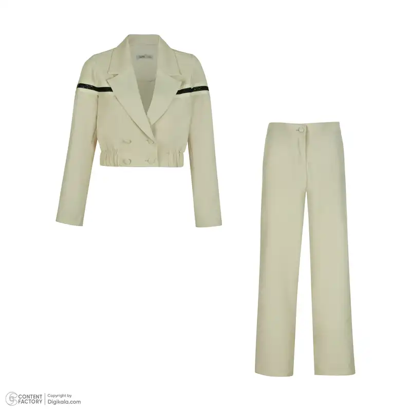ست کت و شلوار زنانه نیزل مدل 0057-031 رنگ کرم