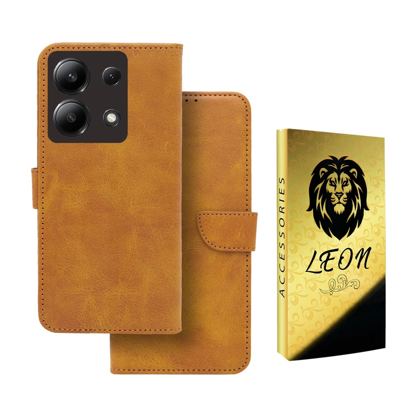 کیف کلاسوری لئون مدل Bors Oro مناسب برای گوشی موبایل شیائومی Redmi Note 14s