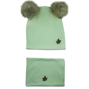 ست کلاه و شال گردن بچگانه مدل رینگی خزدار 9049