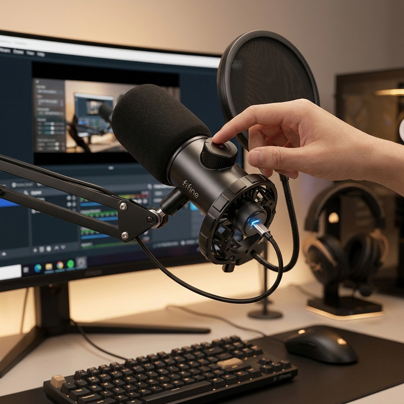 میکروفون حرفه‌ای فای فاین مدل T658 با درگاه اتصال USB