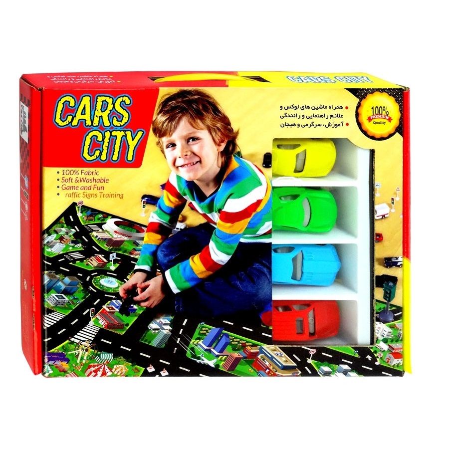 زیر انداز بازی مدل CARS CITY به همراه ماشین بازی