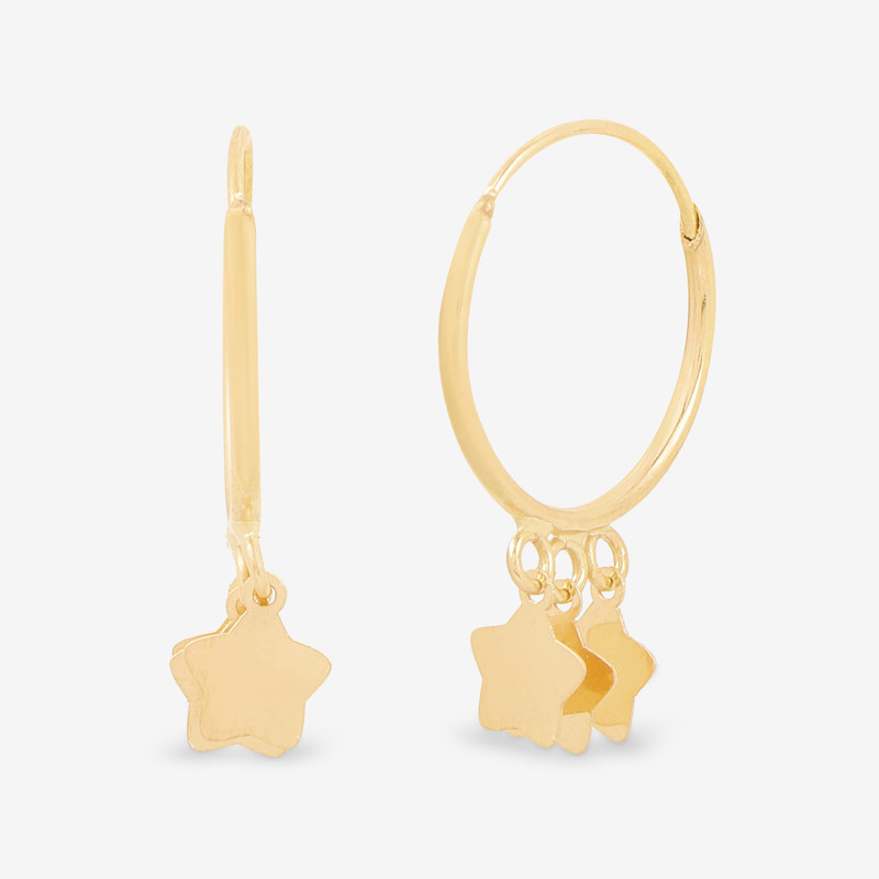 گوشواره حلقه‌ای طلا 18 عیار زنانه حافا گلد مدل mk619