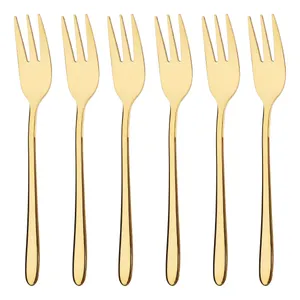 چنگال میوه خوری زولینگن مدل رزالی گلدن مجموعه 6 عددی