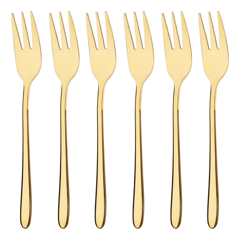 چنگال میوه خوری زولینگن مدل رزالی گلدن مجموعه 6 عددی