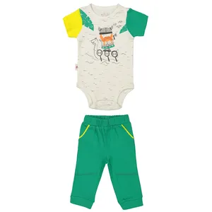 ست بادی و شلوار نوزادی نیلی مدل vaiking s 2022