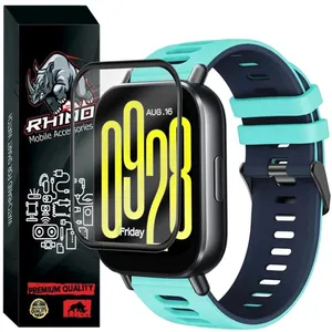 محافظ صفحه نمایش راینو مدل PMA-Silic-2C مناسب برای ساعت هوشمند شیائومی Redmi Watch 5 Active به همراه بند