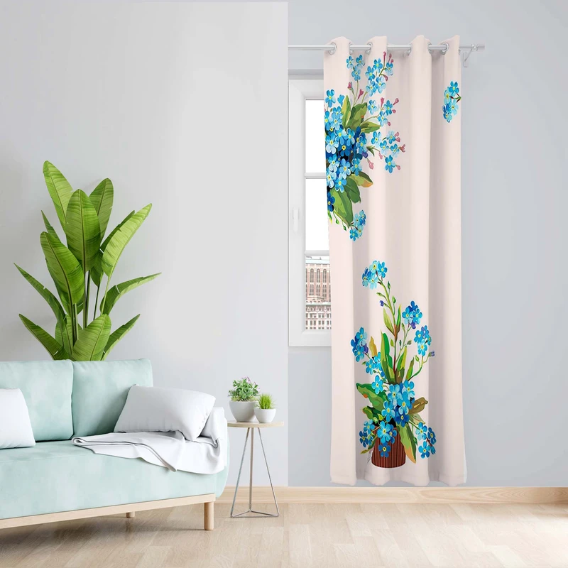 پرده طرح گل مدل مخمل پانچی کد 5403LR z سایز 140x200 سانتی متر