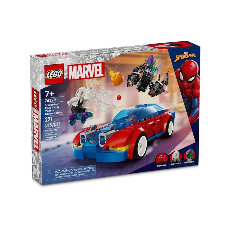 لگو 227 تکه سری MARVEL مدل Spider-Man Race Car N Venom Green Goblin کد 76279
