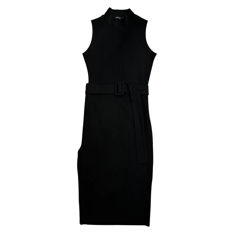 پیراهن یقه ایستاده زنانه بوهو مدل midi dress gzz1040210518