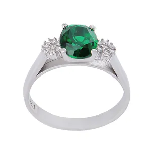 انگشتر نقره زنانه بازرگانی میلادی مدل کوارتز تراش جواهری رکاب رادیوم کد AWR_1138