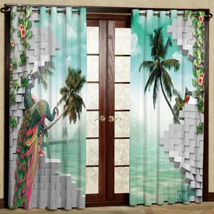 پرده مدل طاووس هازان پانچی کد 2503 سایز 140x200 سانتی متر