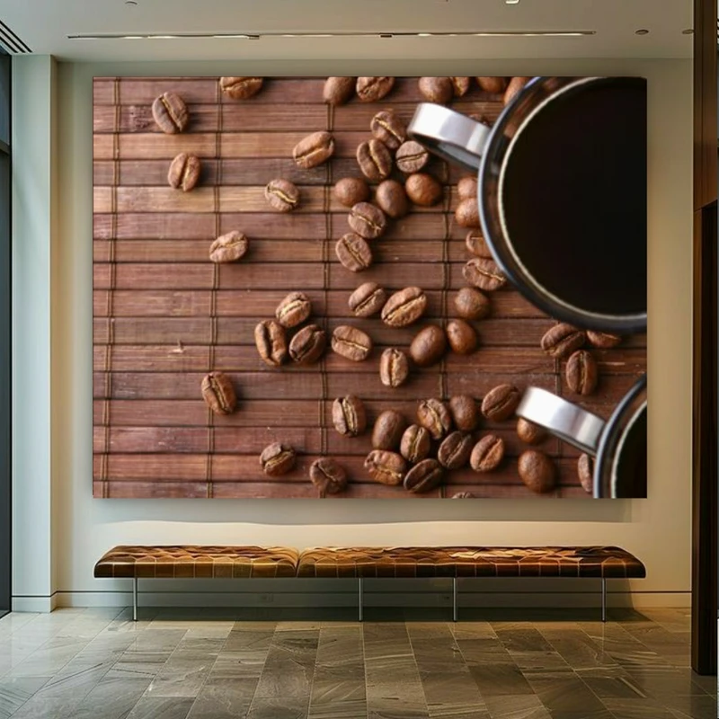 پوستر طرح مخمل دانه قهوه کد BK22904