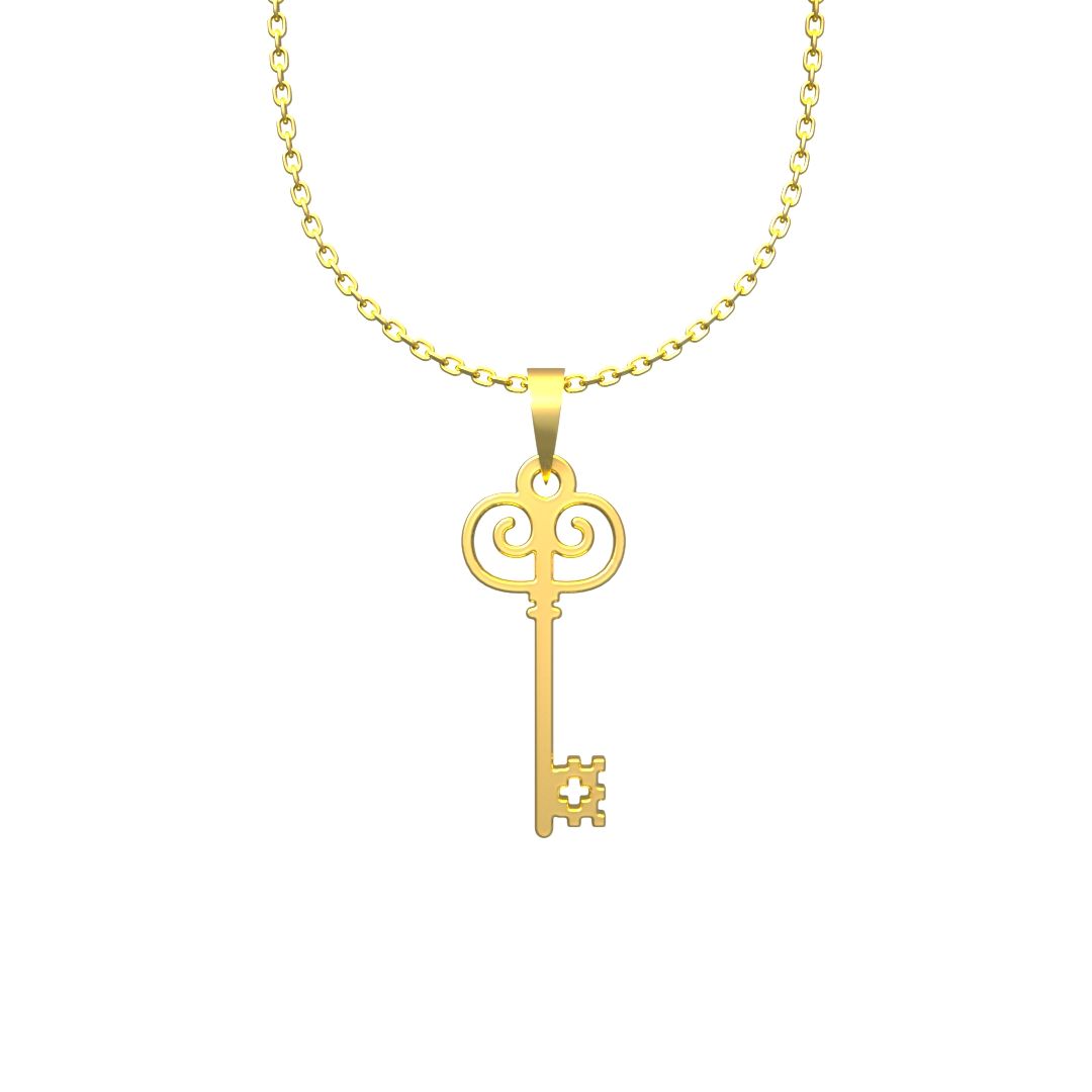 گردنبند طلا 18 عیار زنانه مدوپد مدل کلید کد D3-1-1077 -  - 5