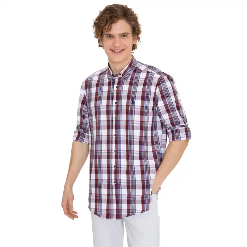 پیراهن آستین بلند مردانه یو اس پولو مدل 50247772-VR014