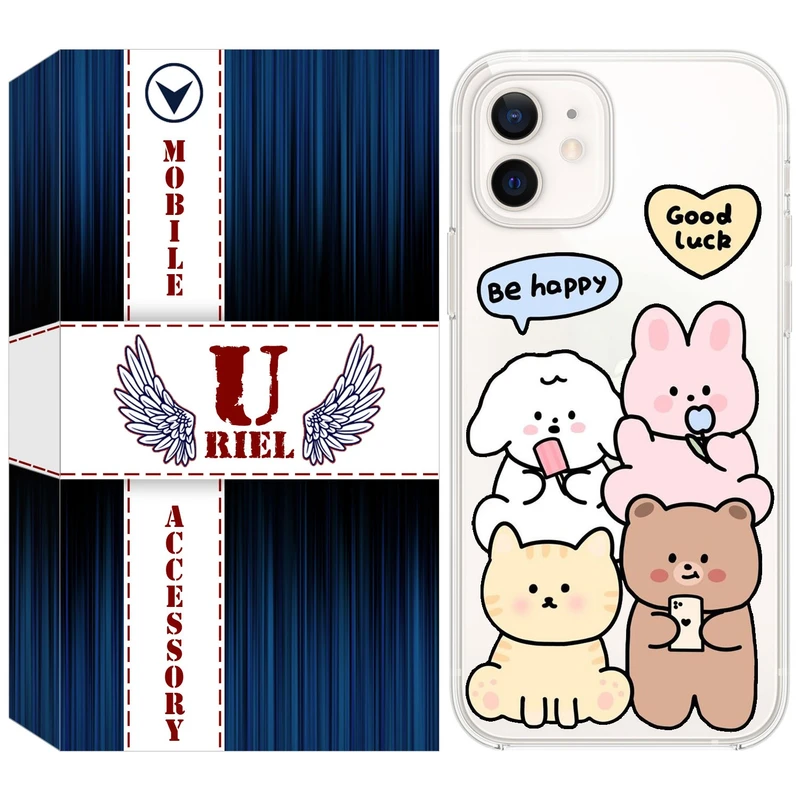 کاور یوریل قاب مدل Clear کد 14 طرح خوشحال مناسب برای گوشی موبایل اپل iPhone 12