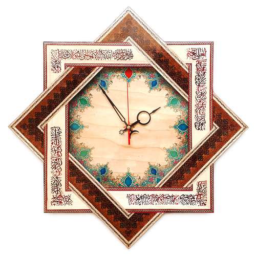 ساعت دیواری خاتم کاری مدل آیت الکرسی