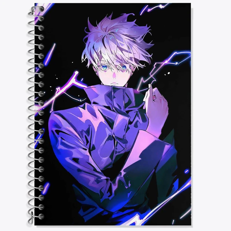 دفتر زبان 50 برگ خندالو مدل سه خط طرح گوجو ساتورو انیمه جوجوتسو کایزن کد 11122